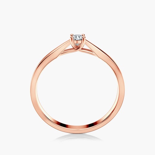 Pierścionek zaręczynowy SAVICKI: różowe złoto, diament